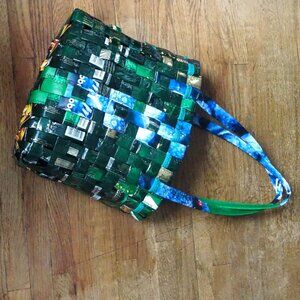 Hand Made Woven Upcycled Tote Bag